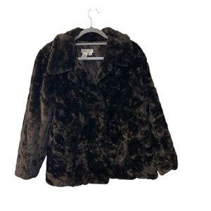 Coldwater creek size PL faux fur jacket